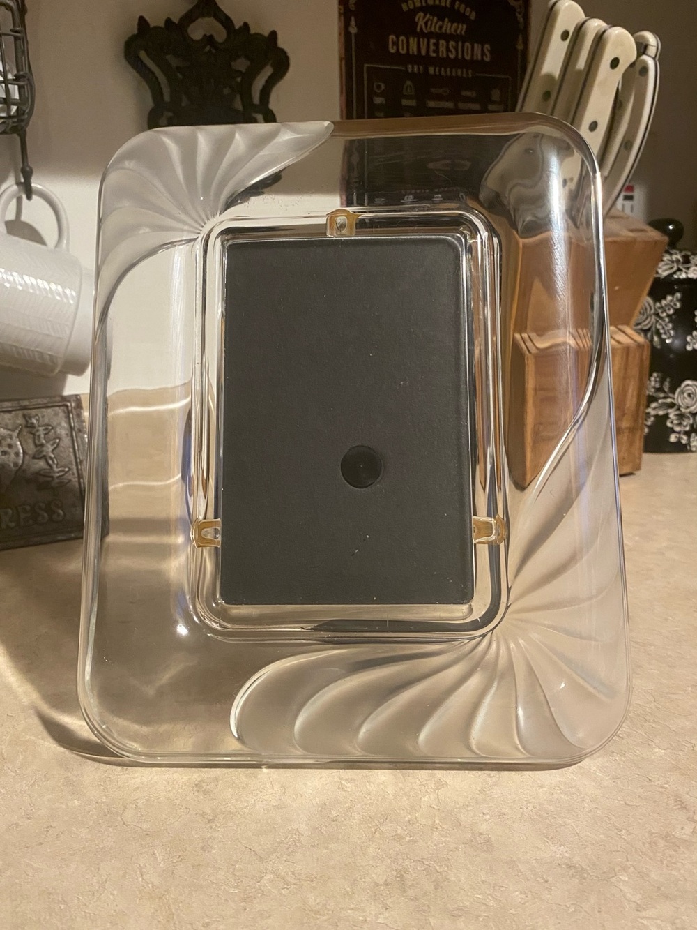 Vintage Mikasa Fascination Crystal Glass Picture Frame Frosted Swirl Art Deco